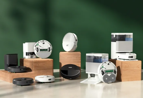iRobot zestawienie robotów na zielonym tle