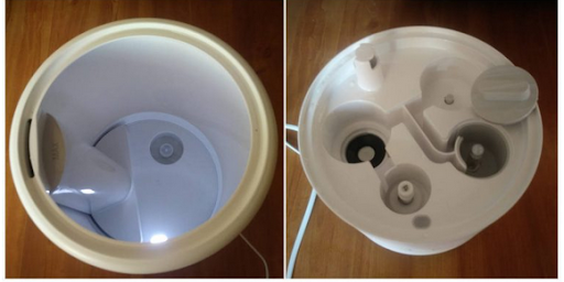 Wnętrze nawilżacza ultradźwiękowego Xiaomi Antibacterial Humidifer.